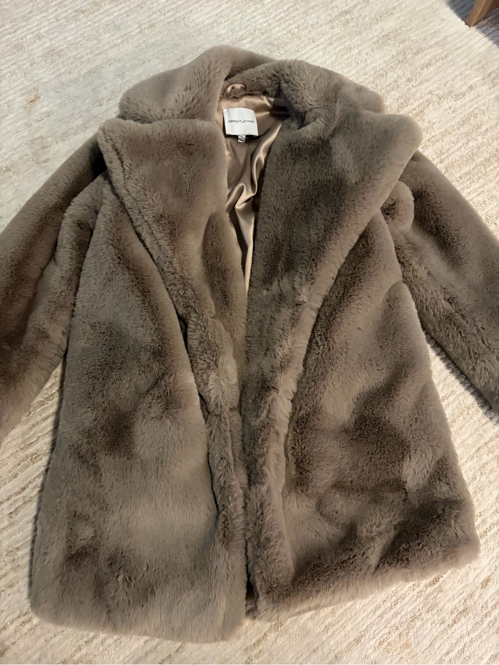 Gibson Latimer Taupe Plush Teddy Jacket